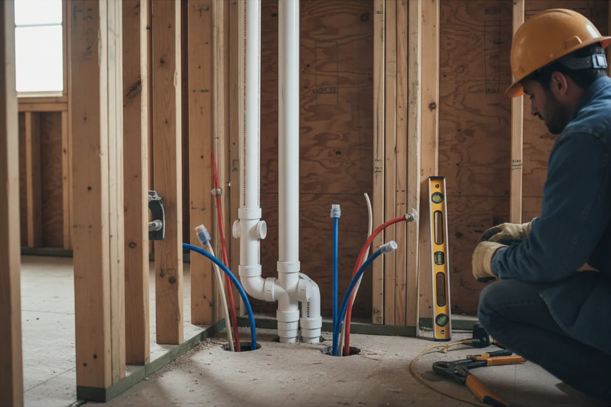 Drain and supply rough-in during Drain Cleaning in Tracy