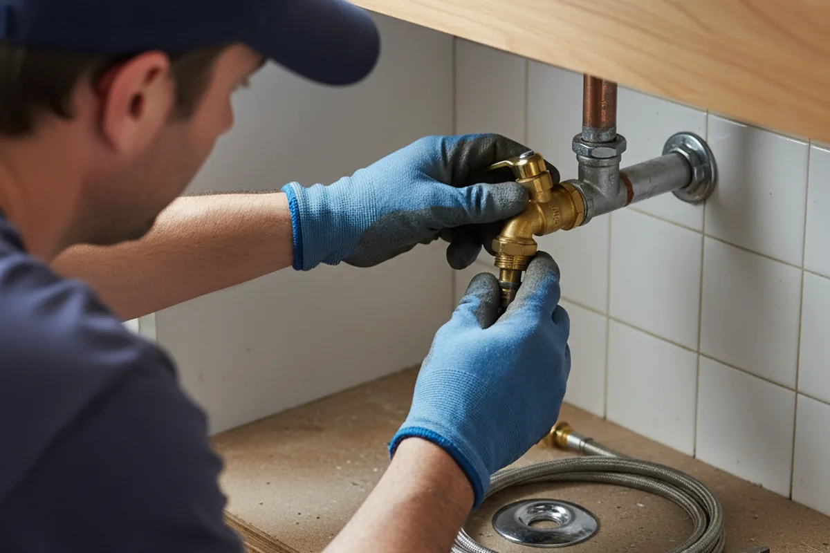 Shutoff valve and fitting work during Burst Pipe Repair in Tracy